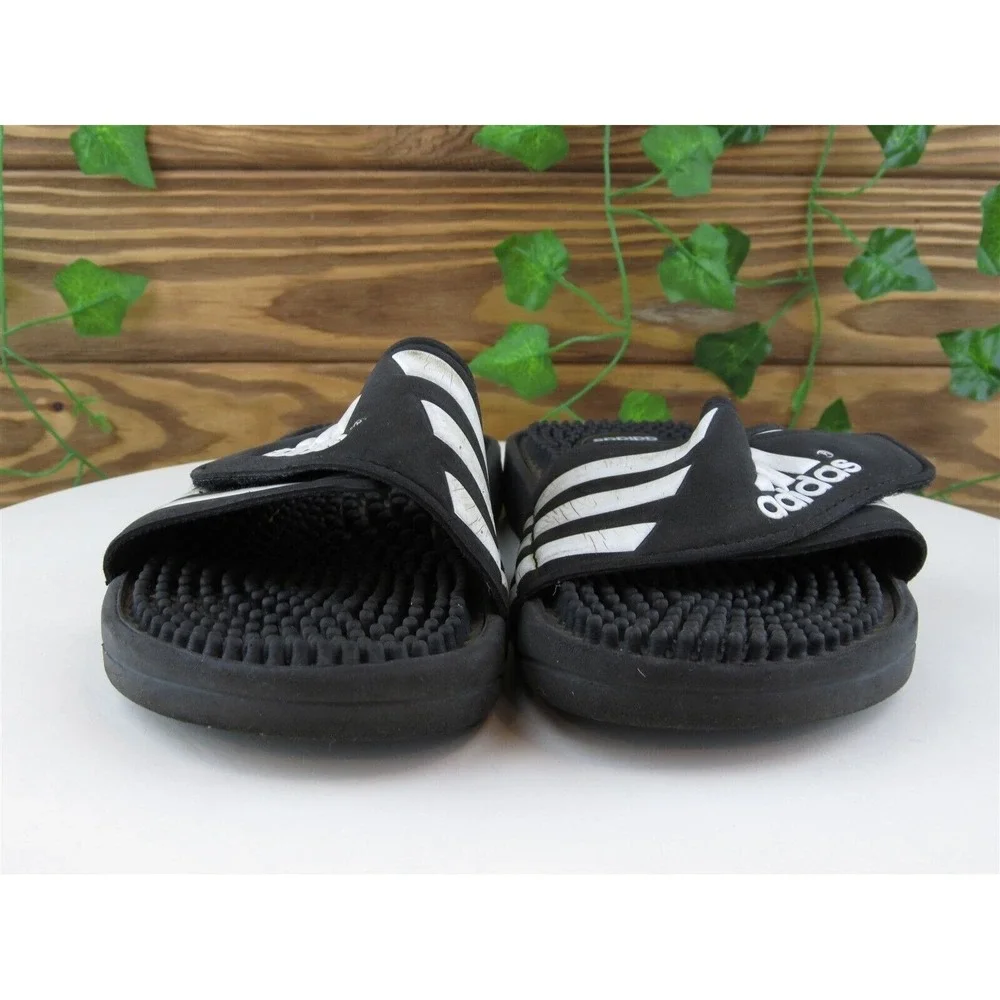 adidas Shoes Sz 2 Slide Boys Youth Black Synthetic Hook & Loop‎ Medium